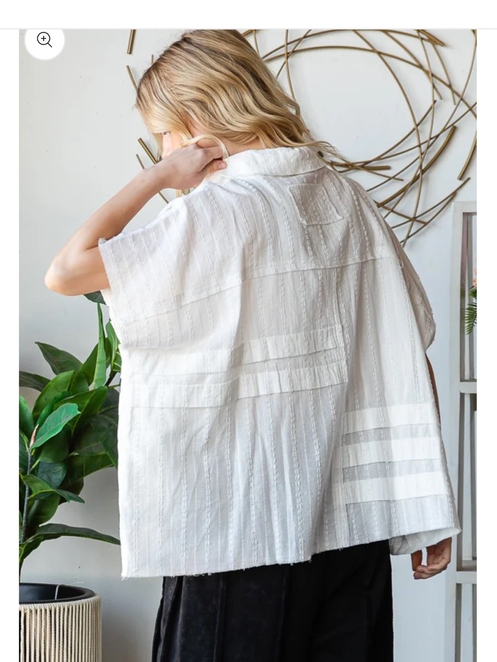 OLI & HALI Women’s White Button Down Shirt Sleeves Oversized Size Large